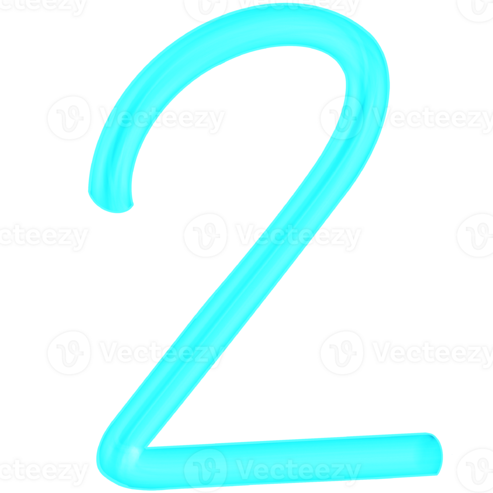 Neon Number 2 png