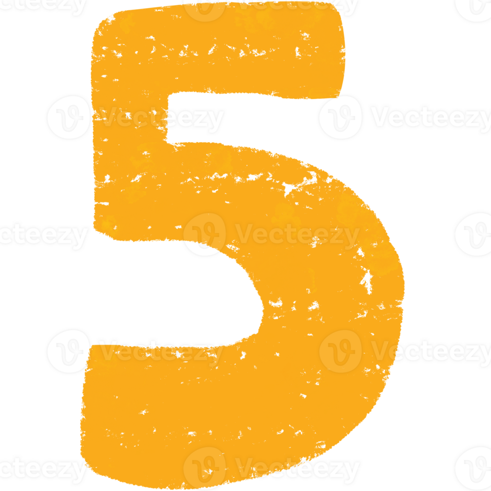 Yellow Number 5 png