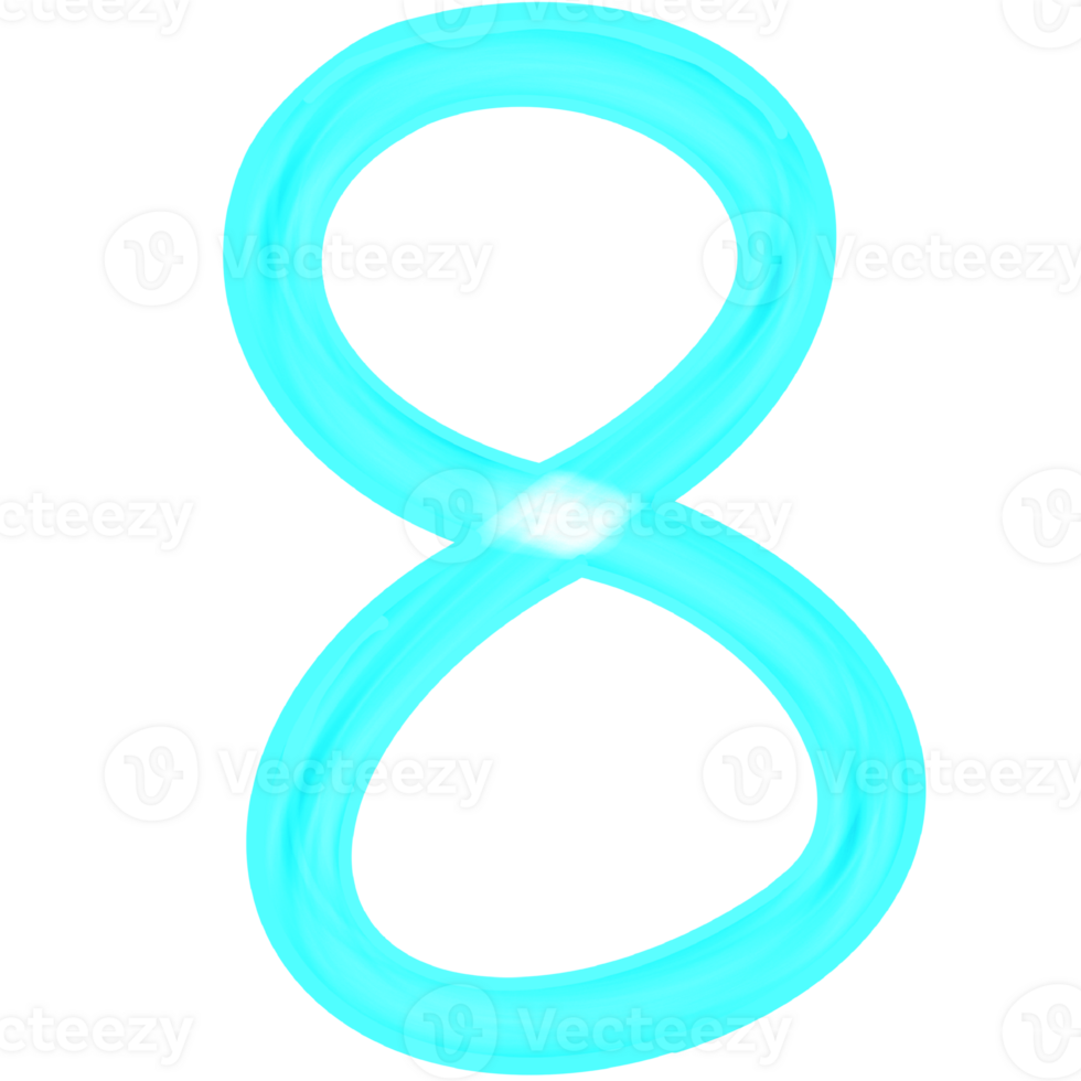 Neon number 8 png