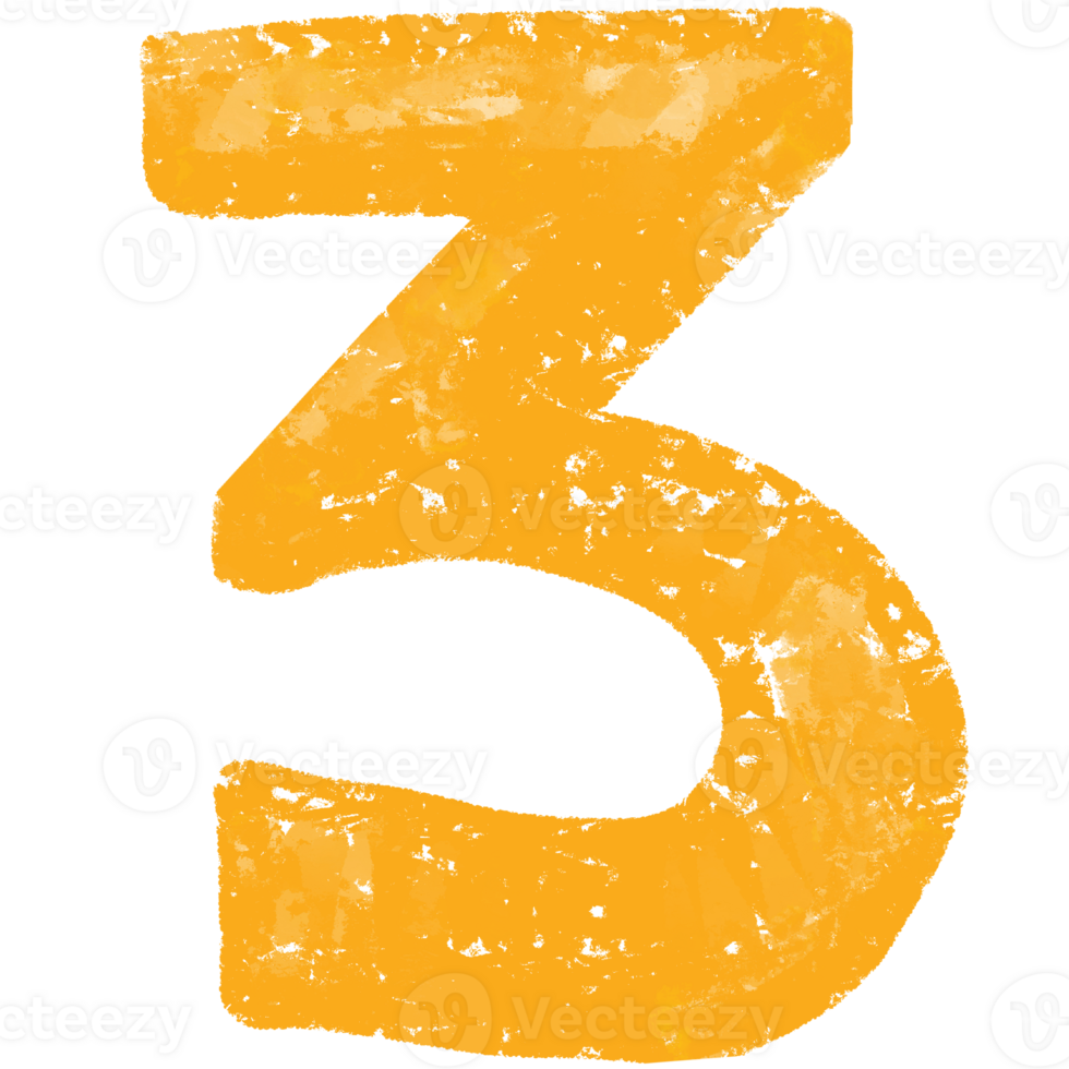Yellow Number 3 png