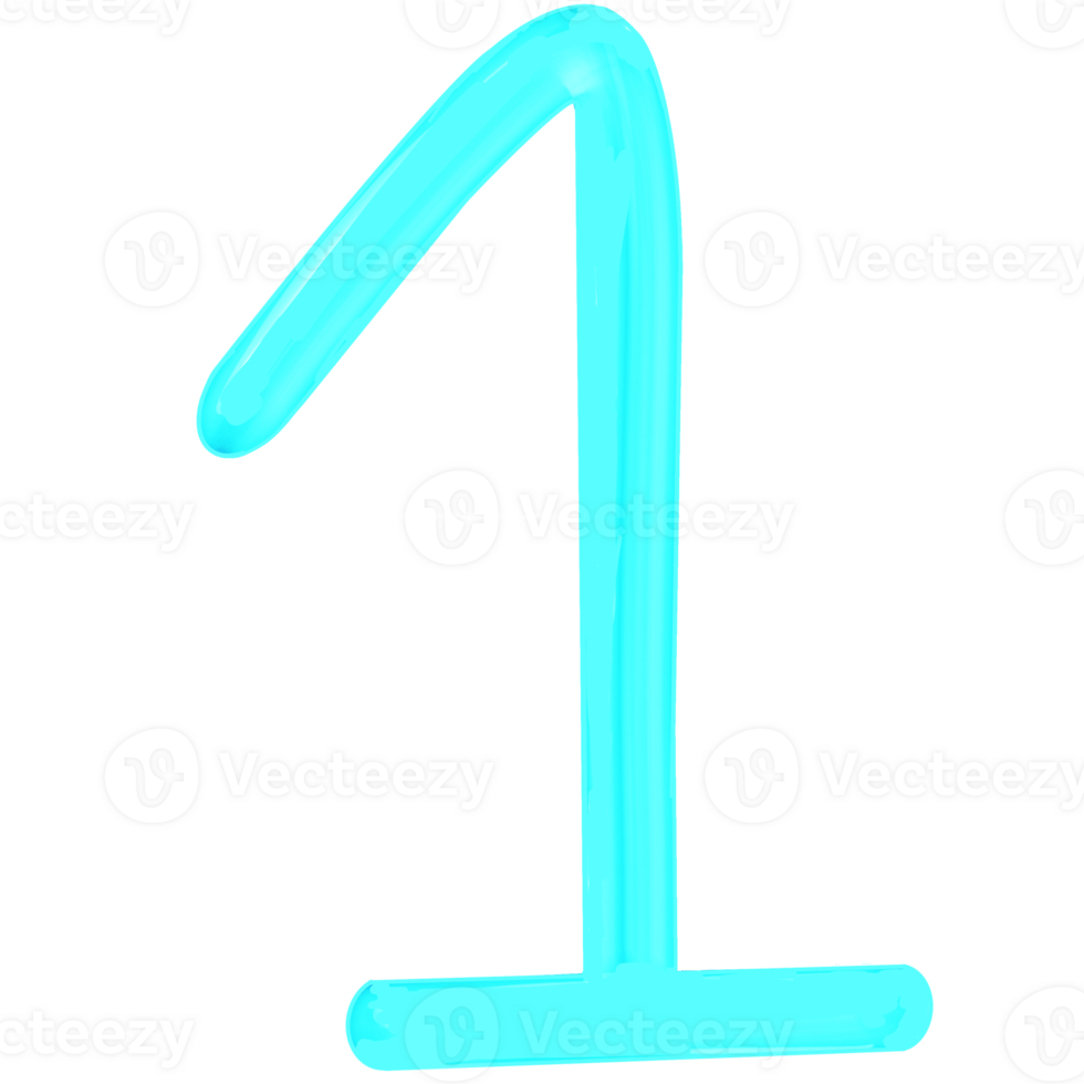 Neon number 1 png