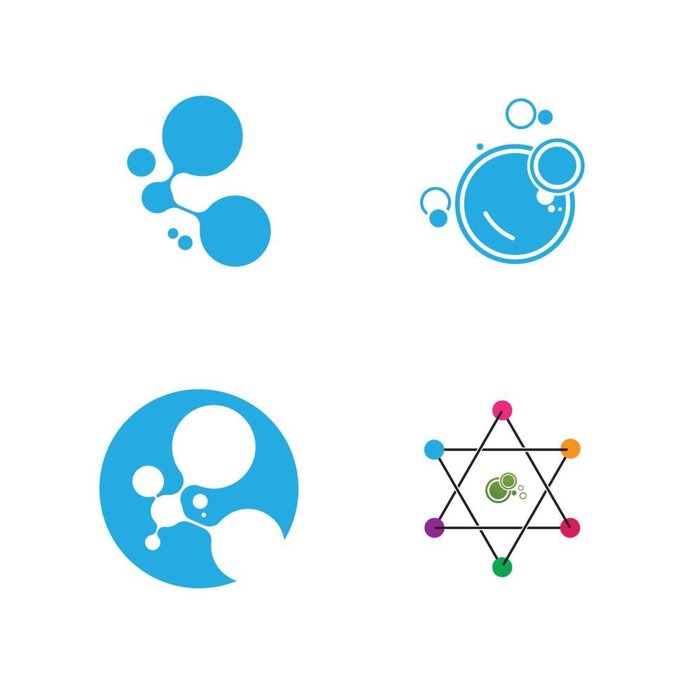 Set Abstract logo featuring molecule vector