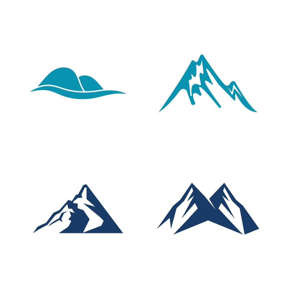 Set stylizedMountain logo template symbol design vector