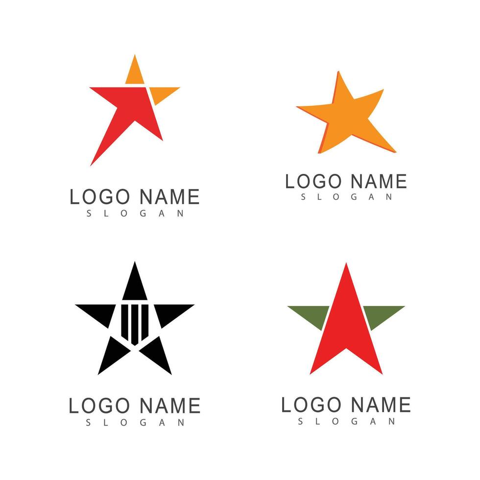 Set Star logo template element symbol vector