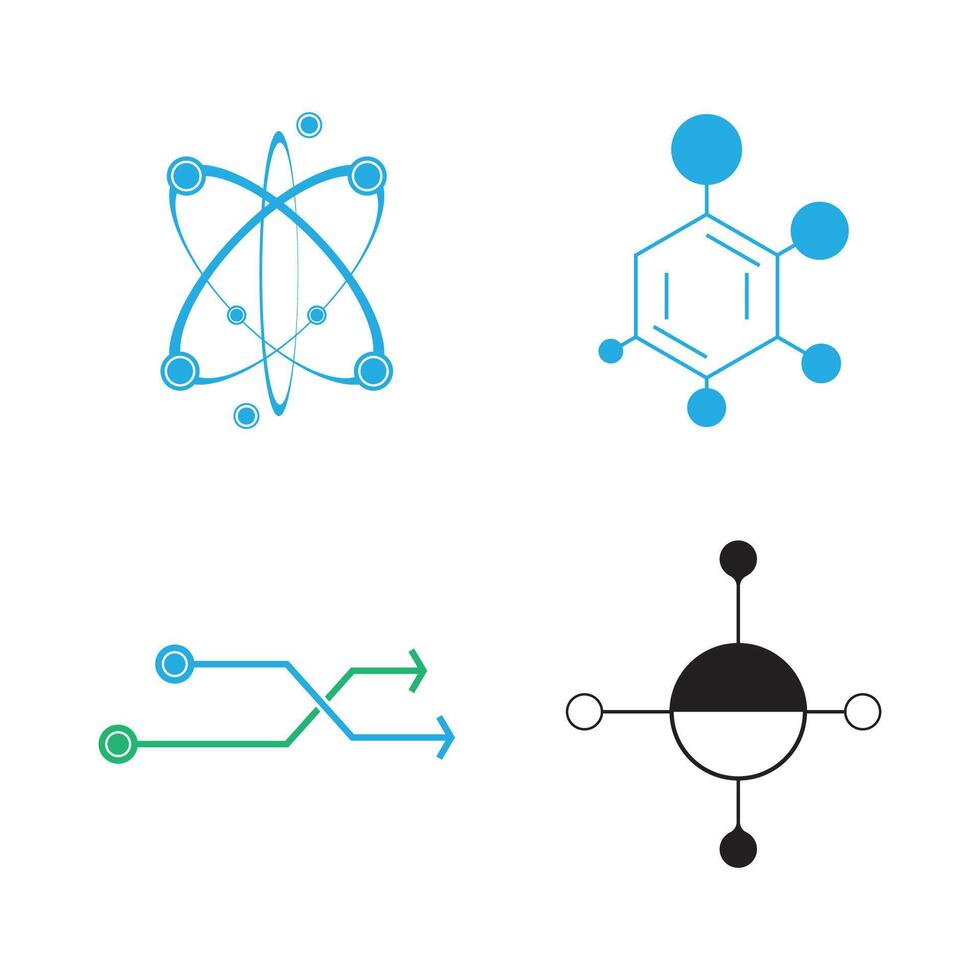 Set Abstract logos design featuring molecule vector