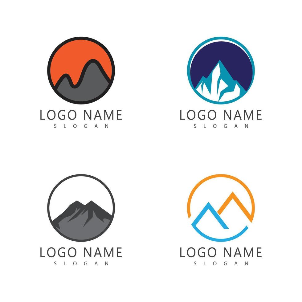 Set Mountain logo template vector