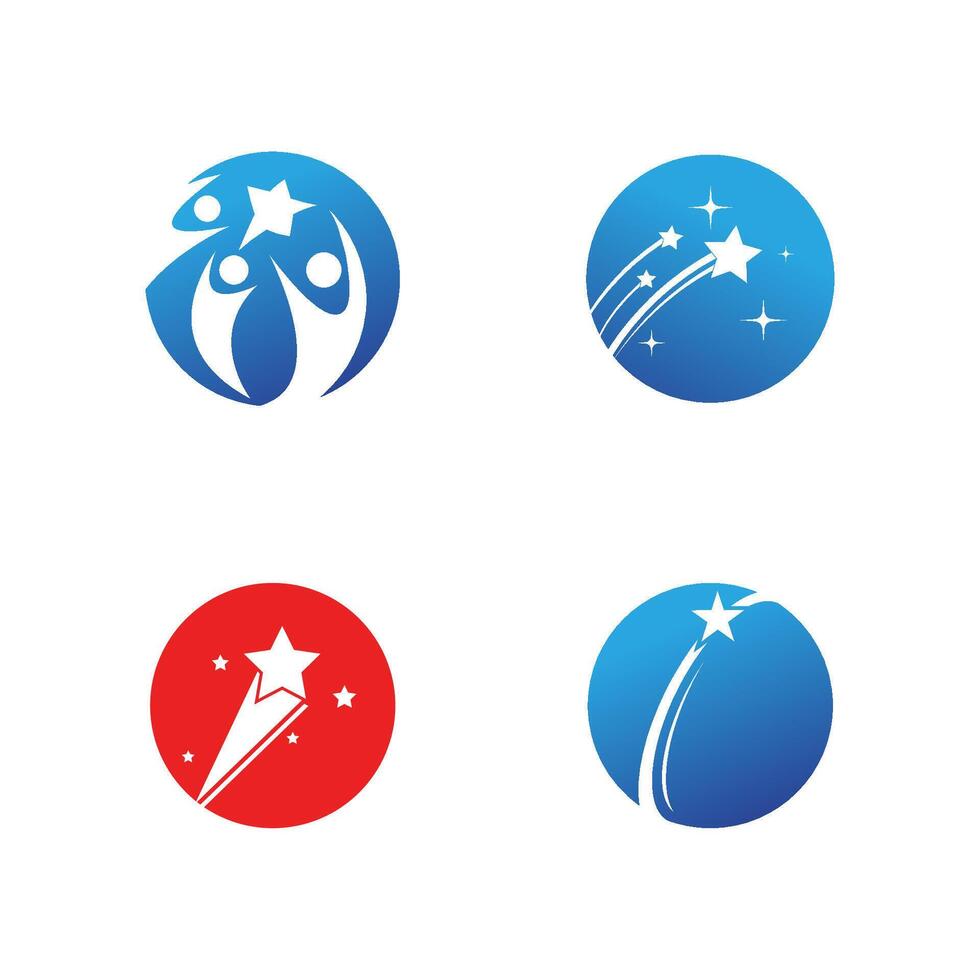 Set Star logo template element vector