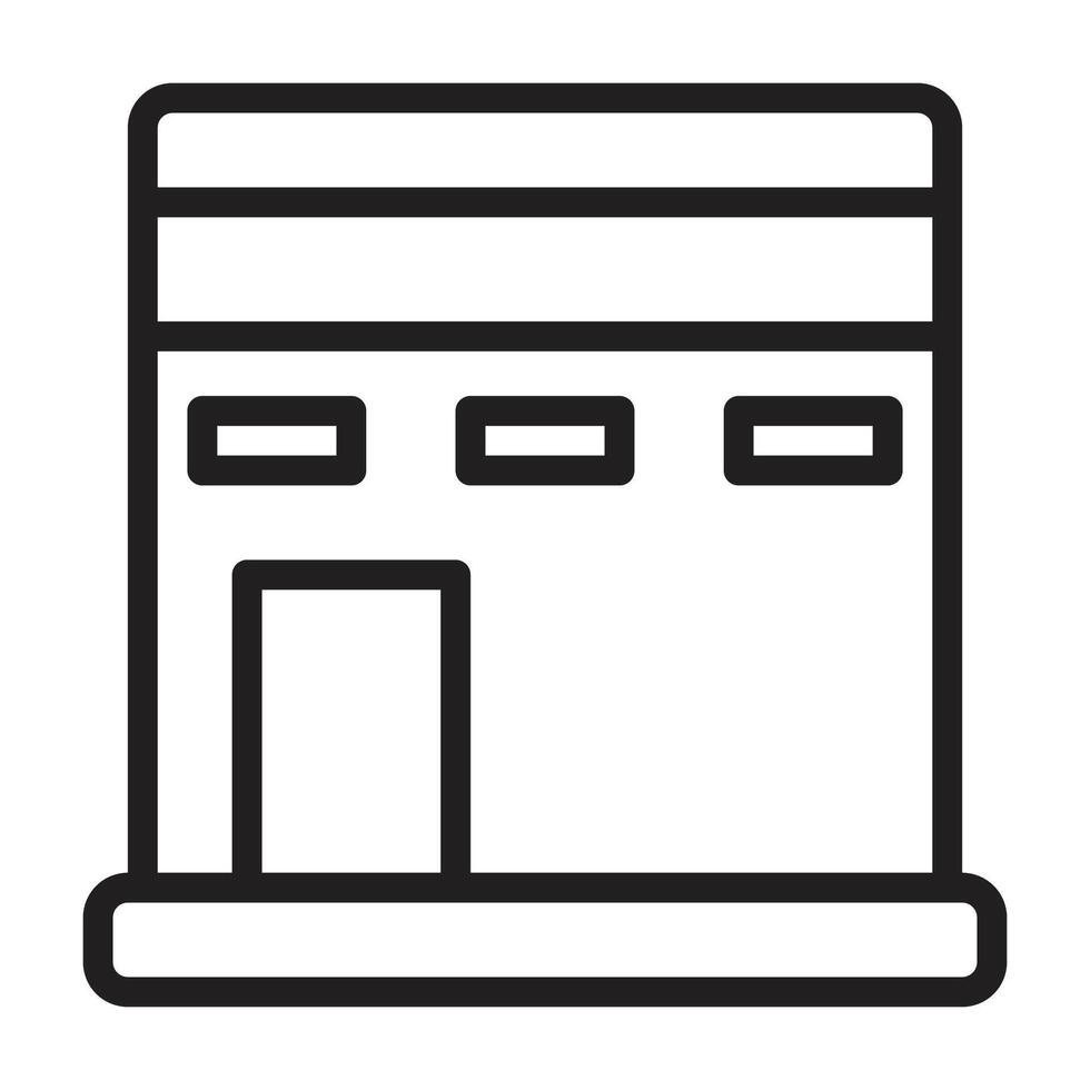 Minimalist outline icon of the Kaaba, a sacred symbol in Islam. Perfect for Eid Mubarak, Idul Fitri, and Hajj themed design projects and Islamic festival illustrations. vector
