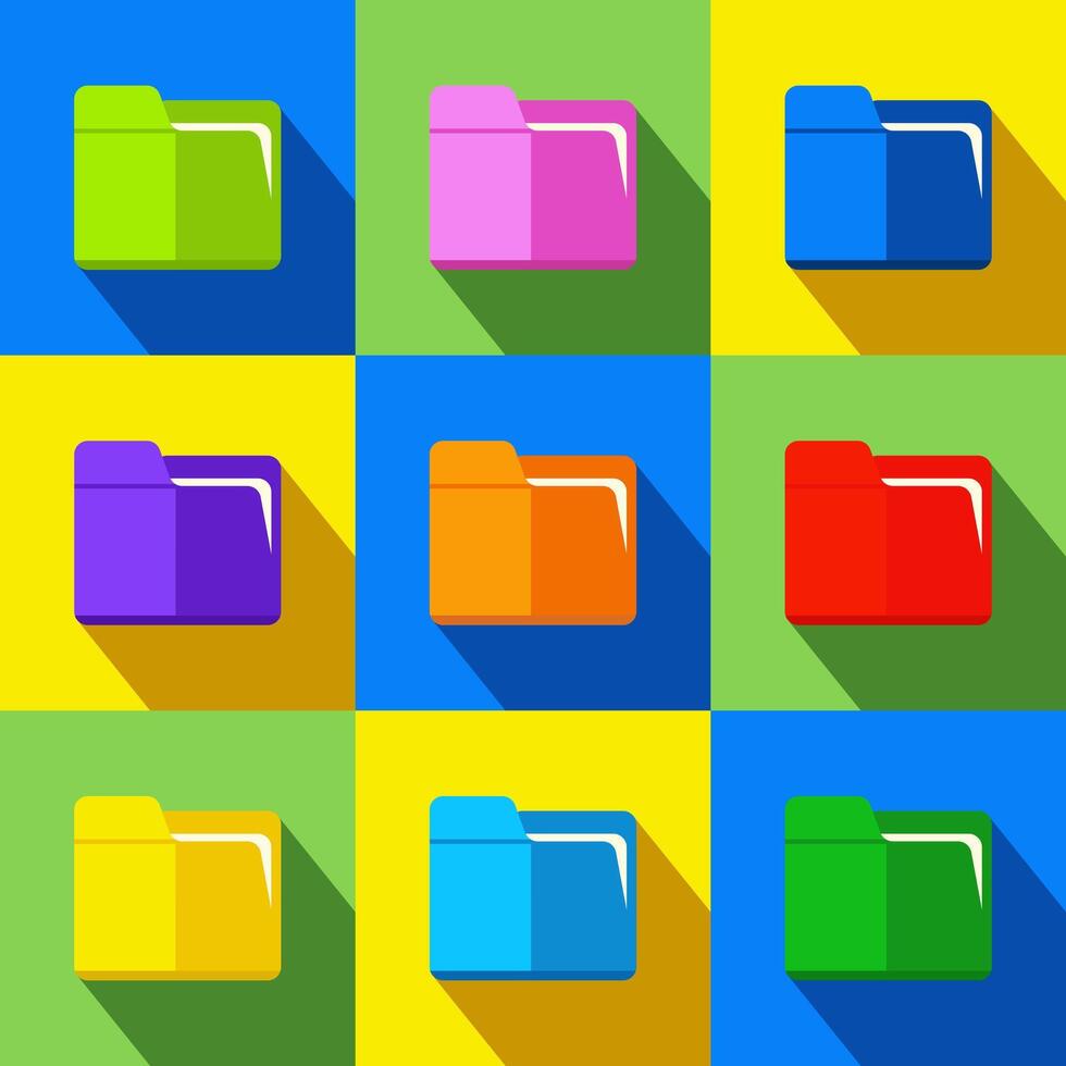 Vibrant Folder Icons vector