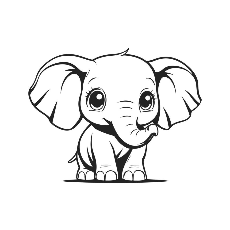 Happy Baby Elephant Character vector