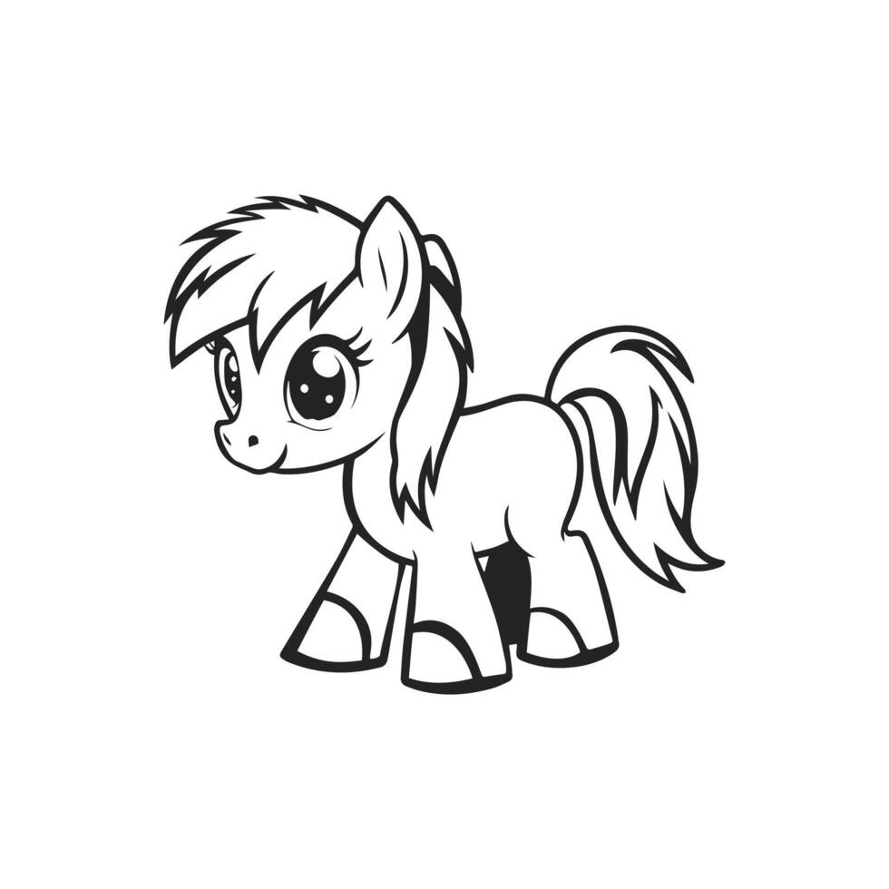 Adorable Cartoon Pony vector