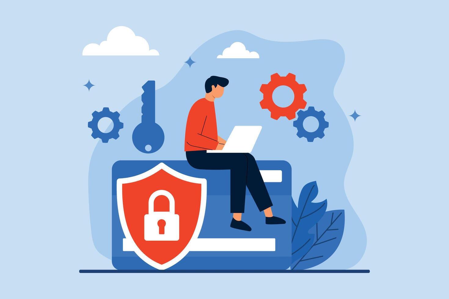 Secure Online Banking with Digital Protection and Safety vector