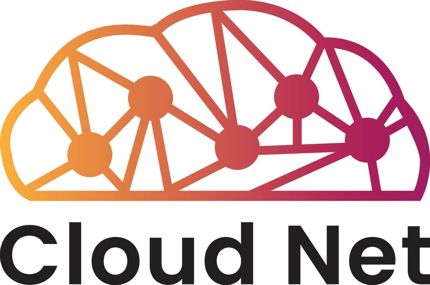 Cloud Internet gradient Logo monogram vector