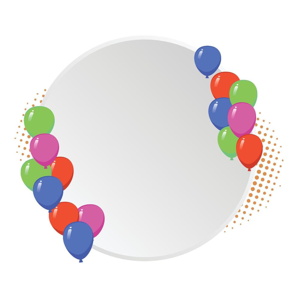 Colorful Balloon Frame on Circle Background vector