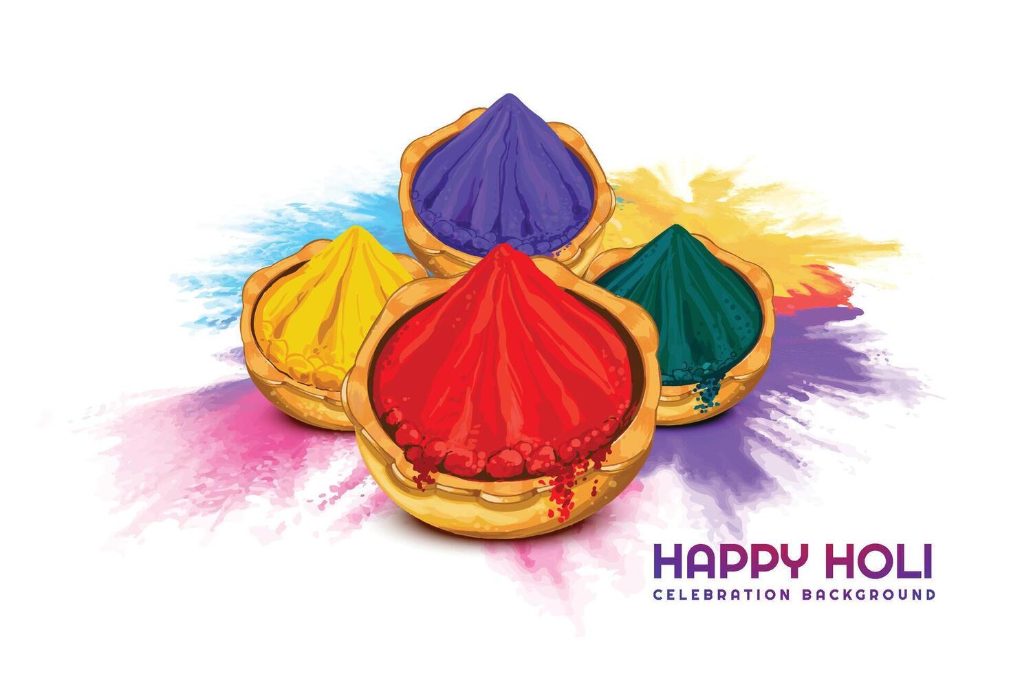 Background for holi celebration card design vector