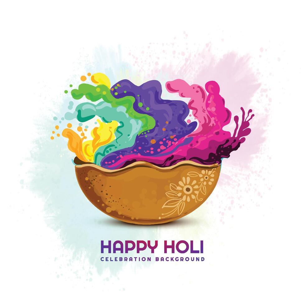 Happy holi indian religious festival poster vector
