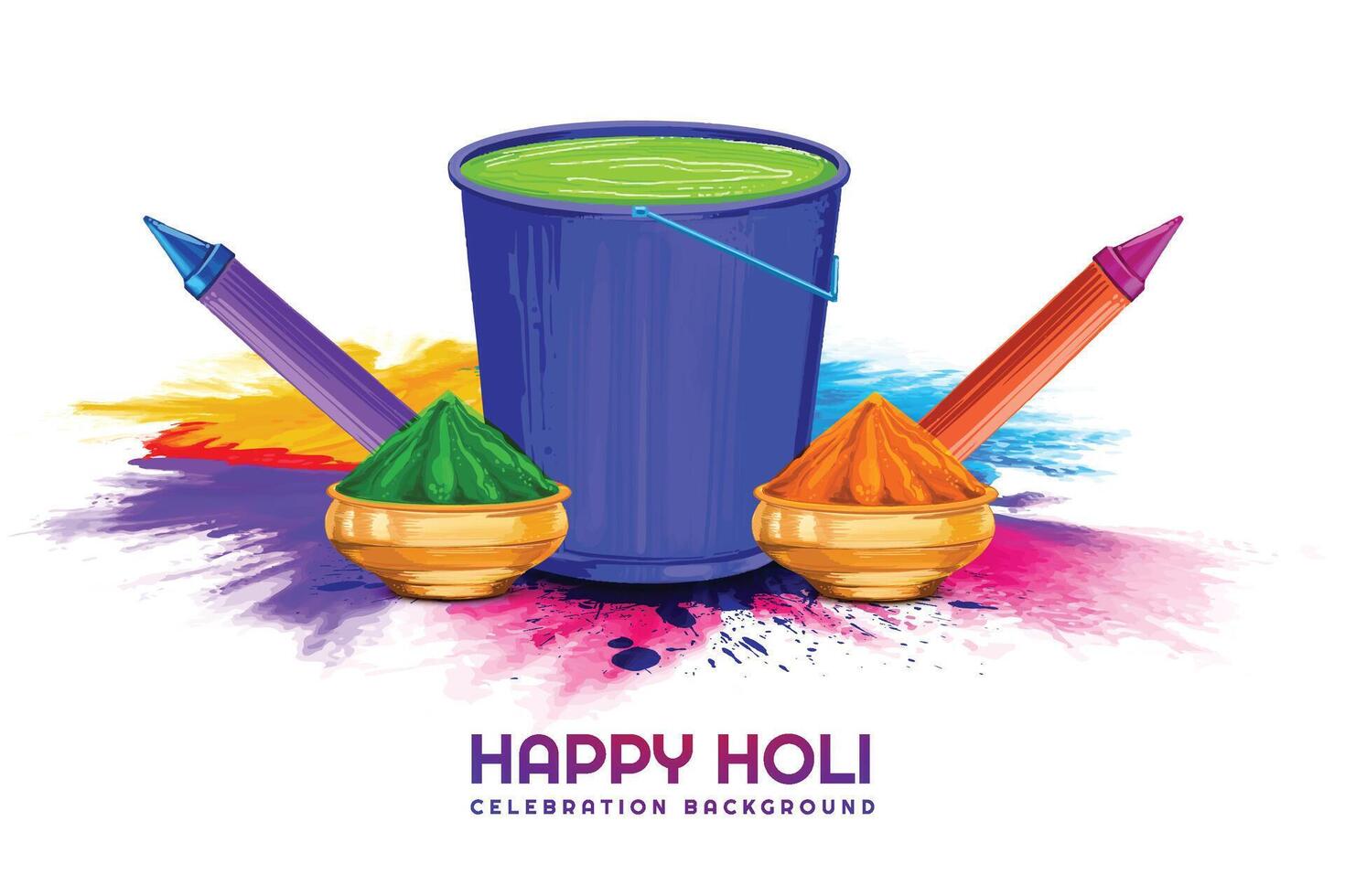 Happy holi indian religious festival design vector