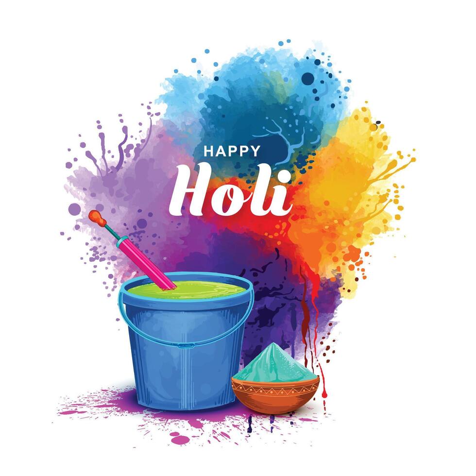 Happy Holi festival colorful celebration background vector