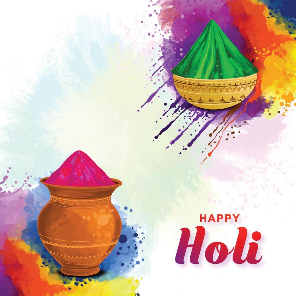 Happy Holi Indian spring festival of colors vector