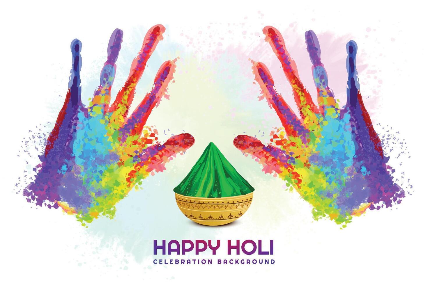 Celebration of indian festival happy holi colorful splash vector