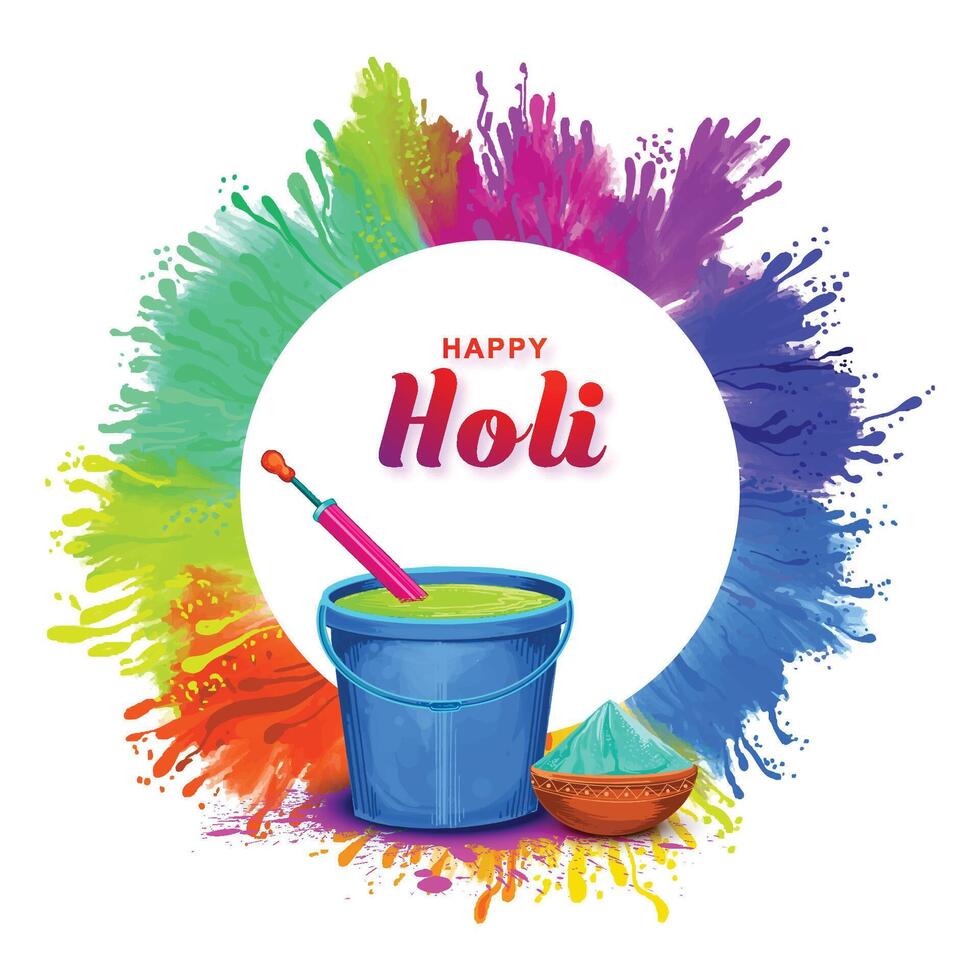 Holi celebration colorful splash design vector