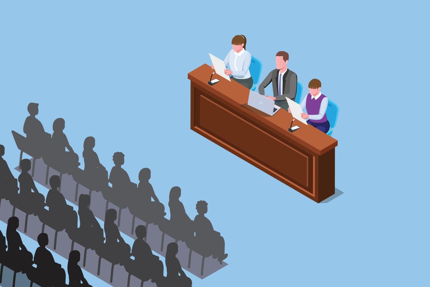 isometric for press conference vector