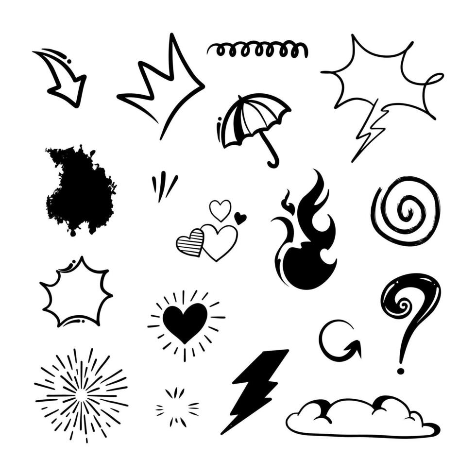 New and creative collection of doodle elements vector