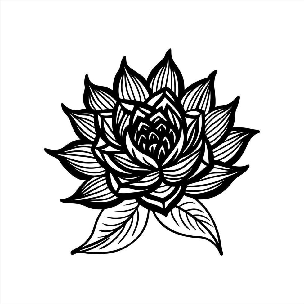 Flower Doodle Drawing Hand-Drawn Line Art vector