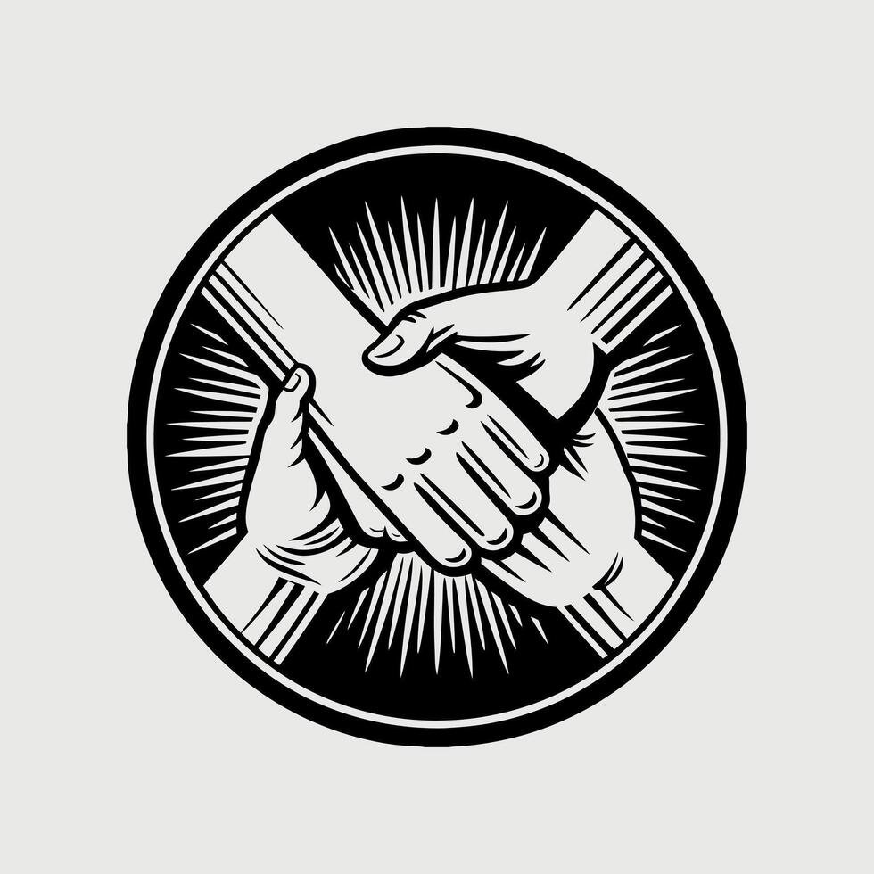 Business handshake Icon on White Background vector