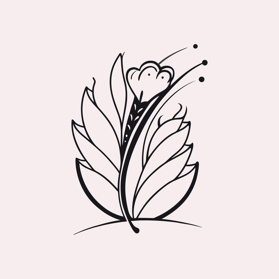 Floral Illustration Flower Line Art Elegant Botanical Drawing 17 vector