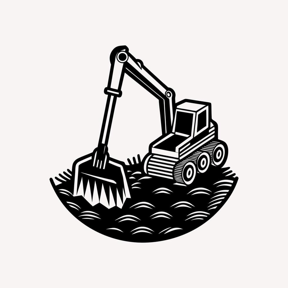 Post Hole Digger Illustration Construction Tool on White Background vector