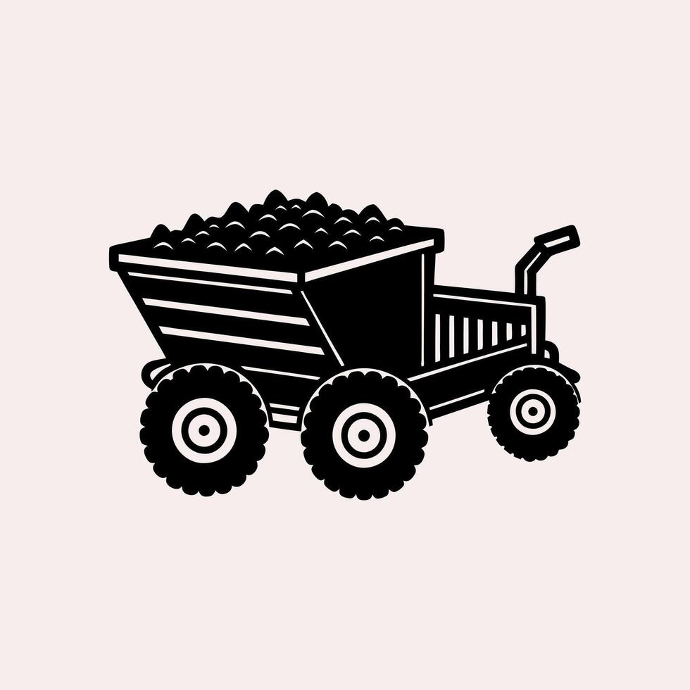 Manure Spreader Illustration on White Background vector