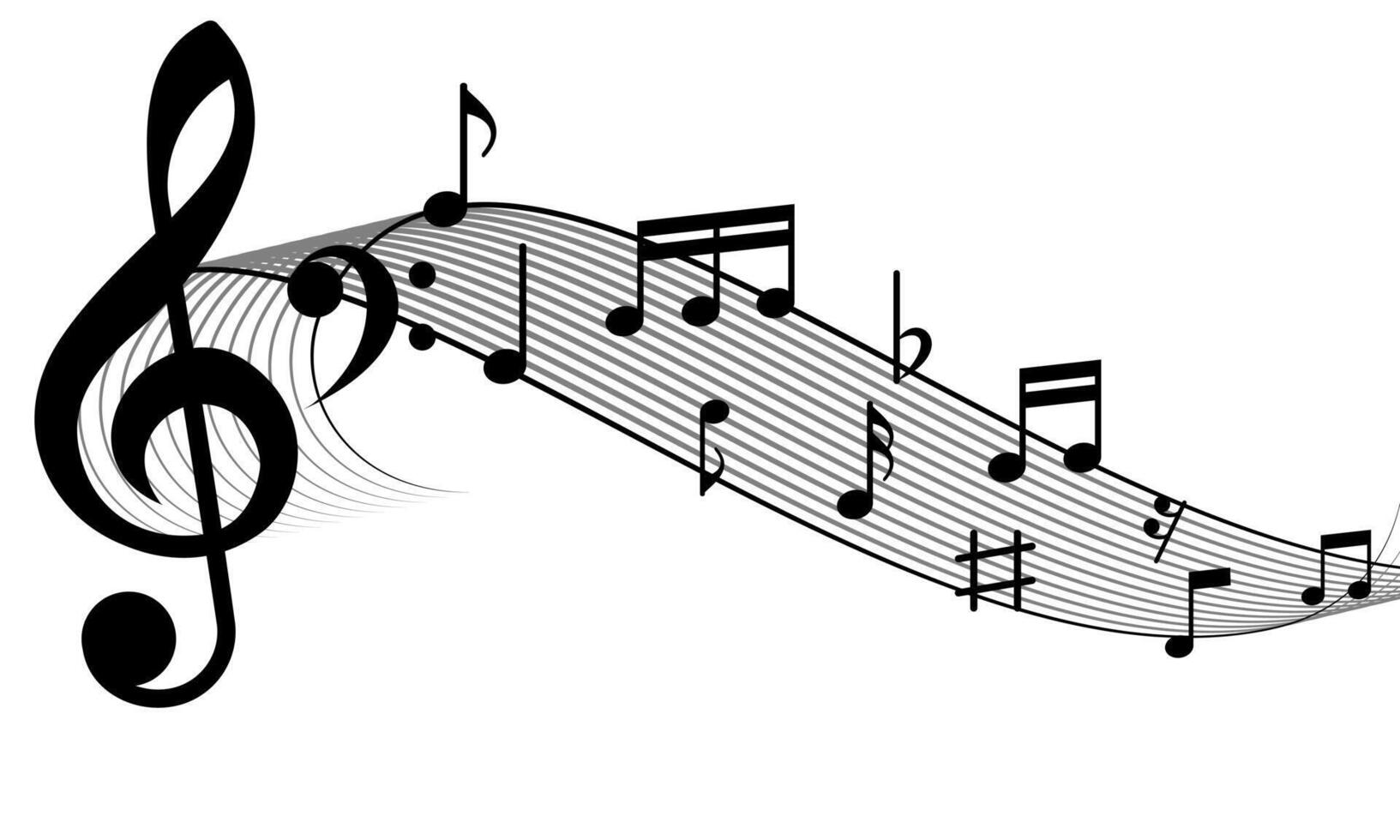 The notes gracefully dance across the staff, representing harmony and rhythm that connect the melody to the soul. vector