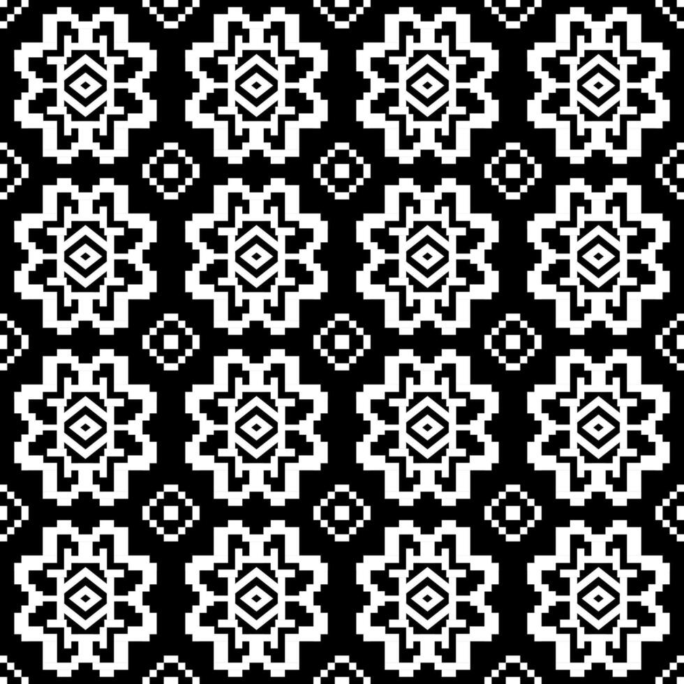 Black and White color of Geometric ethnic oriental pattern. vector