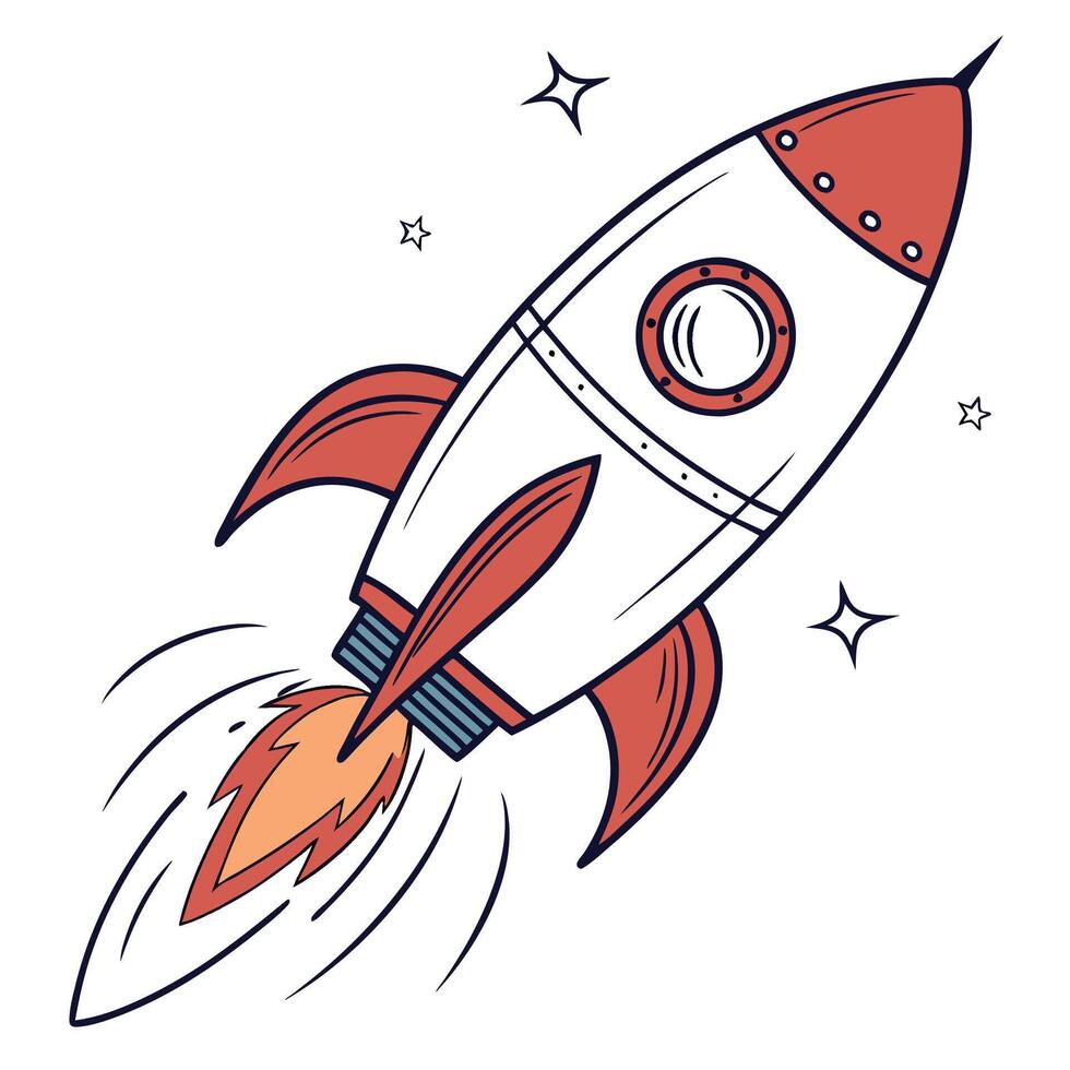 Cartoon Rocket Clipart for Space and Science Projects vector