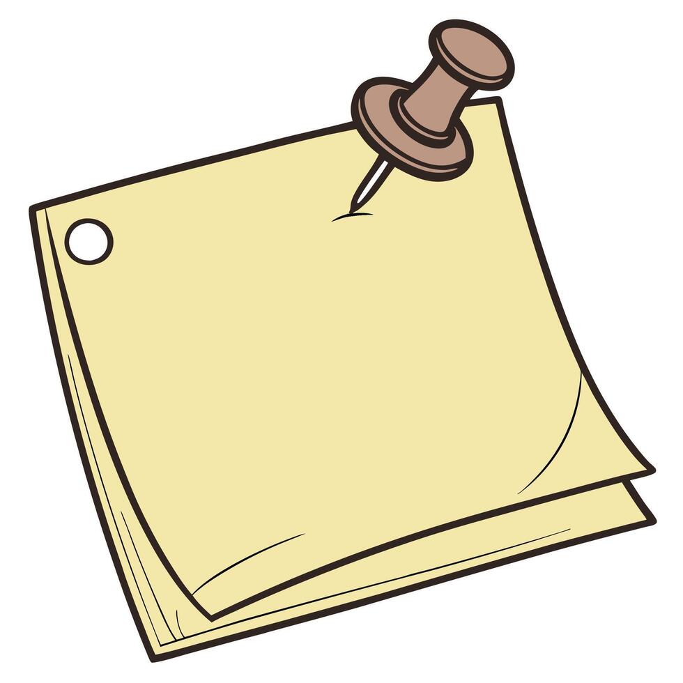 Simple Sticky Note Illustration for Office and Reminder vector