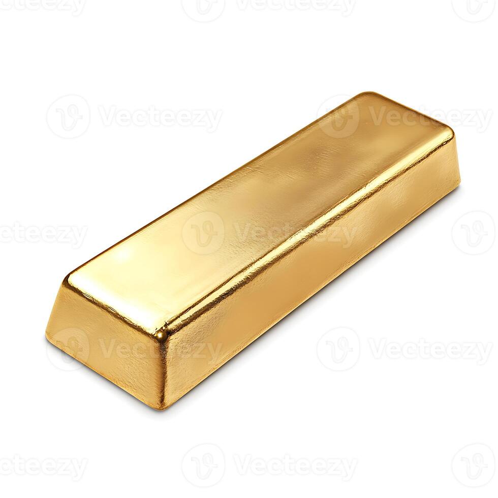 Gold Bar Isolated on White Background photo