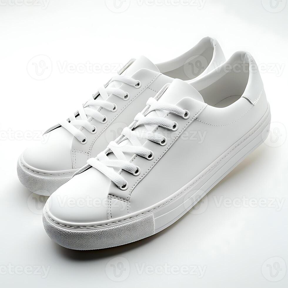 White Sneakers Isolated on White Background photo