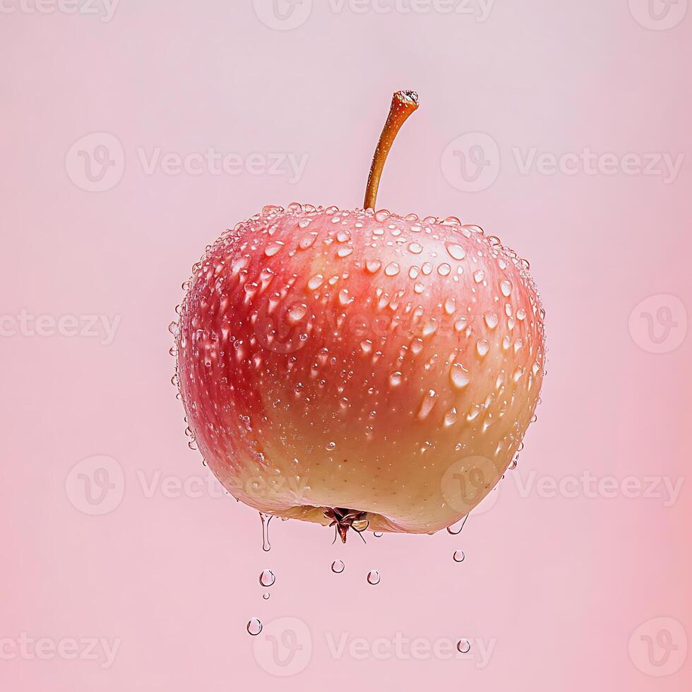Fresh Apple with Water Droplets photo