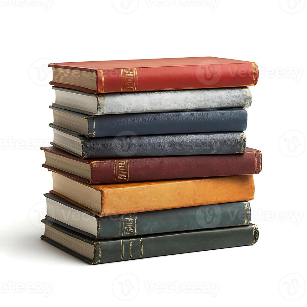 Stack of Books Isolated on White Background photo