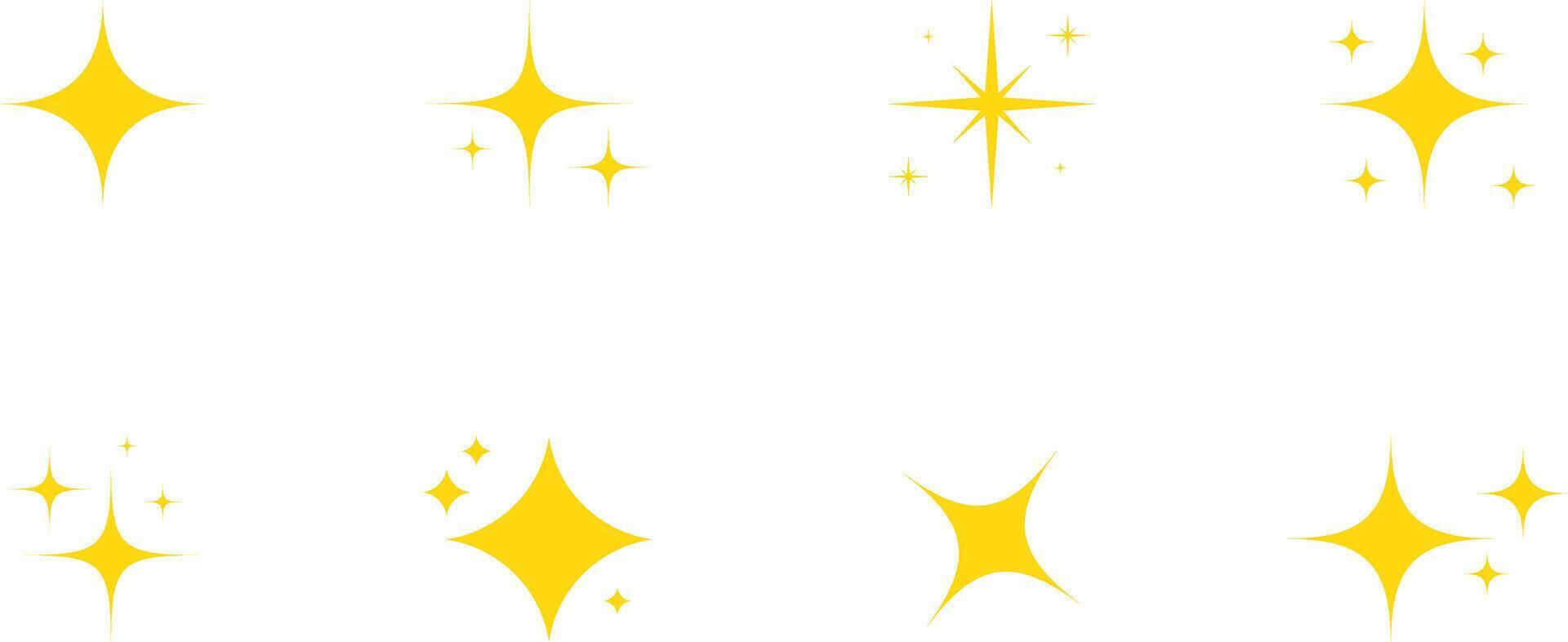 Yellow Sparkle Star Icon. Sparkles icon set vector