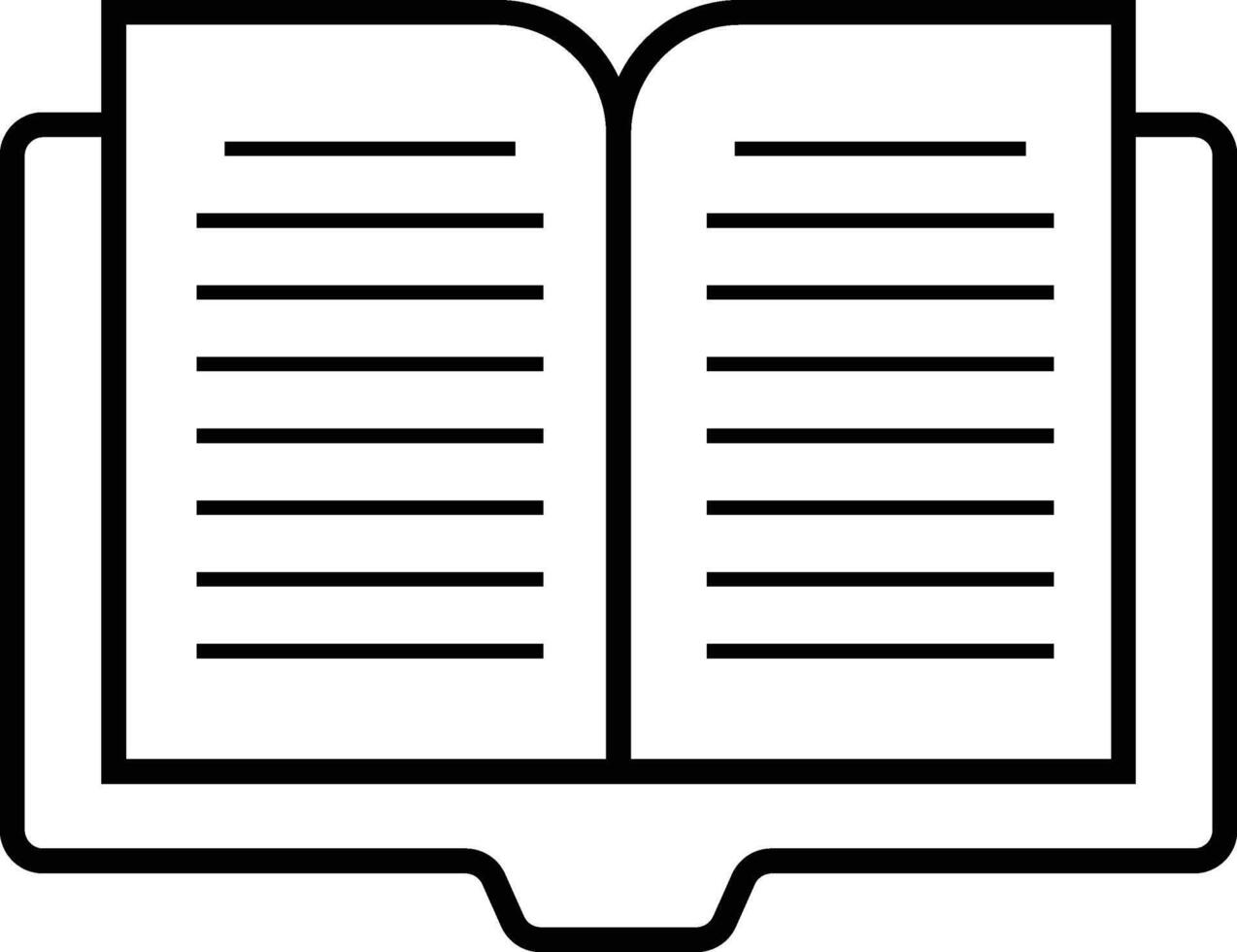 Open book icon. Book sign line drawing icon vector