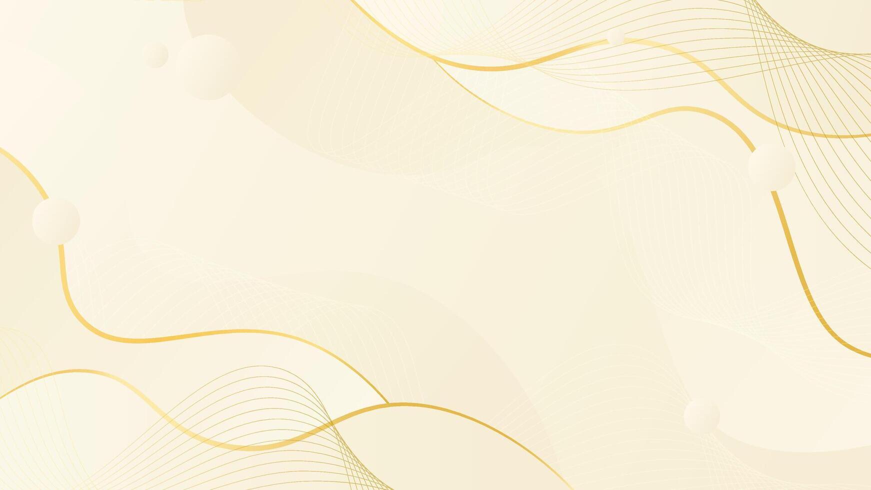 Luxury Beige Background with Gold Lines Elegant Waves. Use for Template Banner, Beauty Products, Web Pages, Sales and Events vector