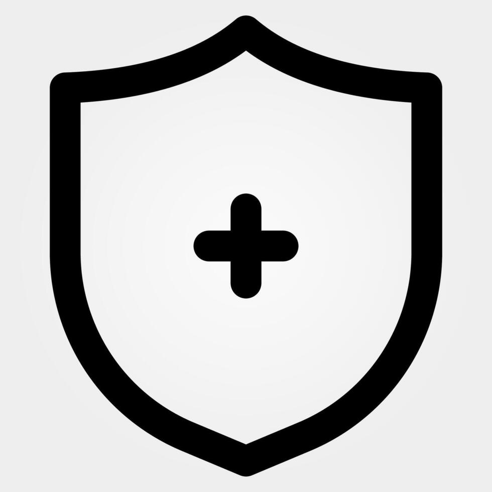 shield, health icon and hospital icon vector