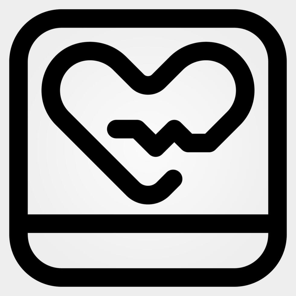 heart rate, health icon and hospital icon vector