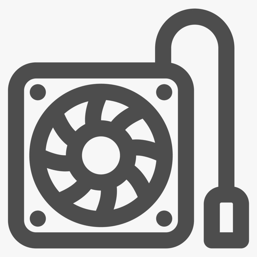 cooling fan, simple computer hardware icons vector