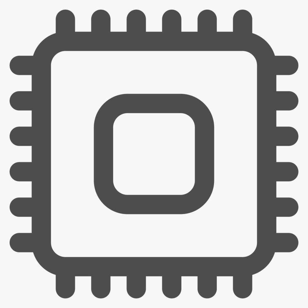 processor, simple computer hardware icons vector