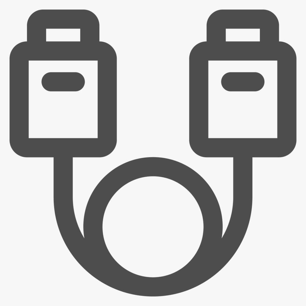 hdmi cable, simple computer hardware icons vector