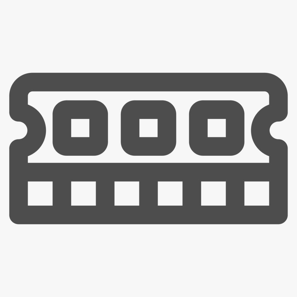 RAM memoria, sencillo computadora hardware íconos vector