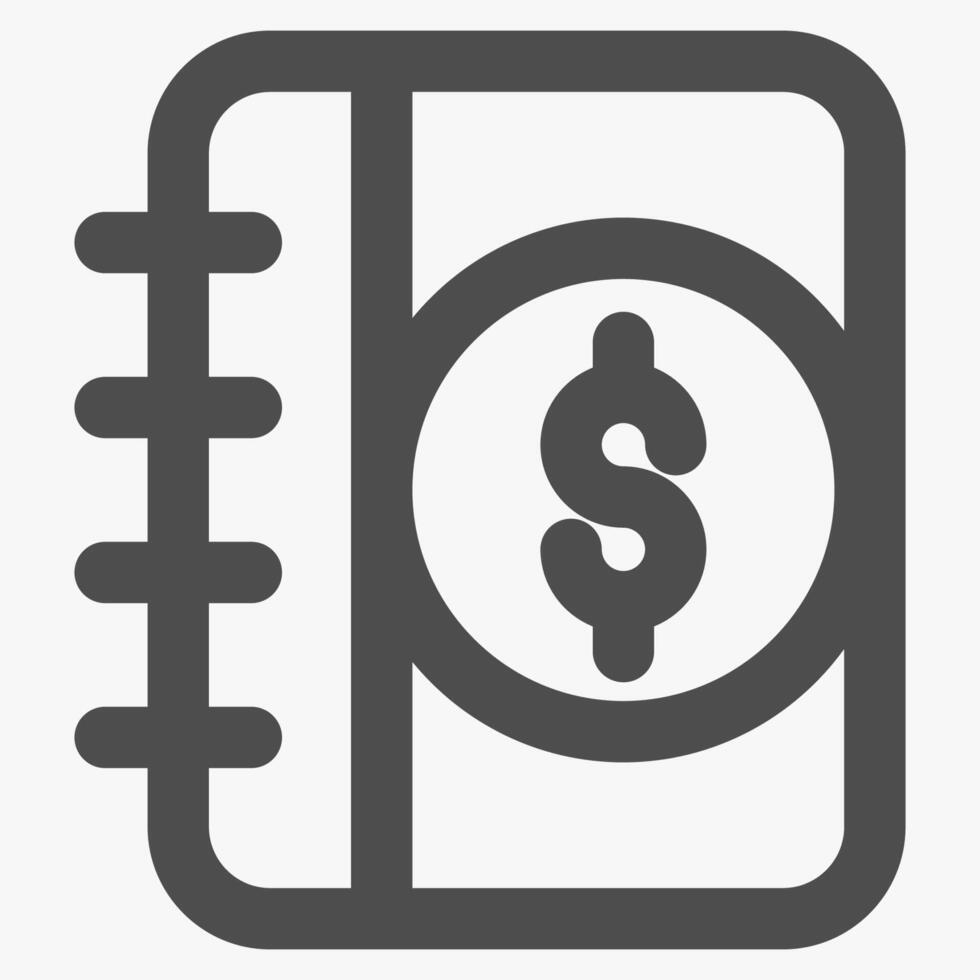 financial cash book, simple finance and business icons vector